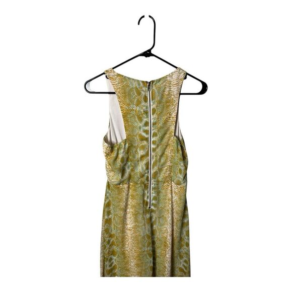 Bar III SNAKE PRINT mustard yellow mint green print maxi dress size medium - Picture 6 of 10